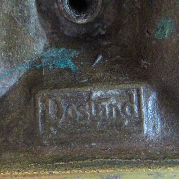 Pair Rostand Antique Brass Candlestick Holders - Picture 11 of 12